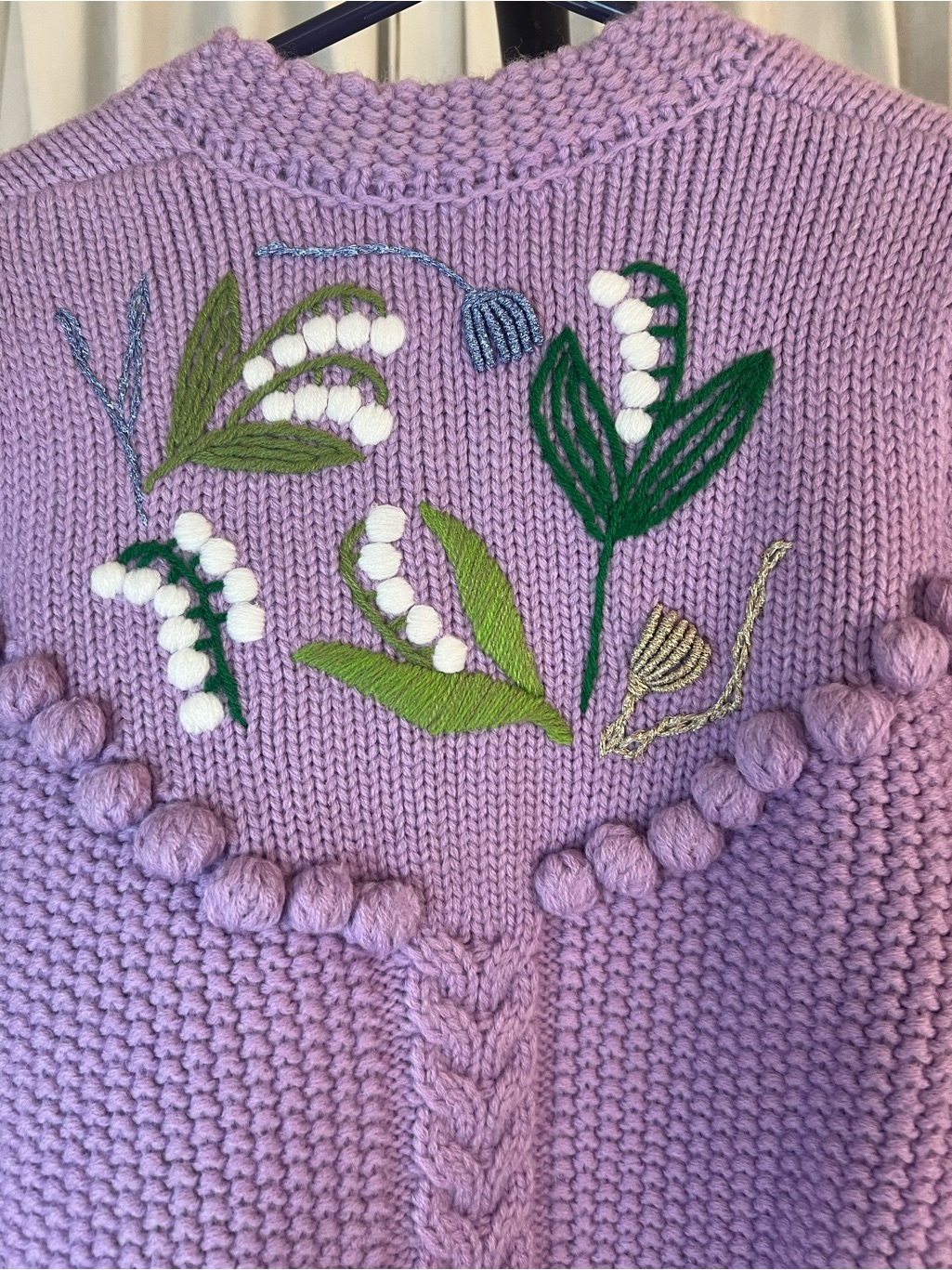 Nwt Line Markvardsen Knit Wool Embroidered Lilac Knit Cardigan Sweater — image 8 of 8